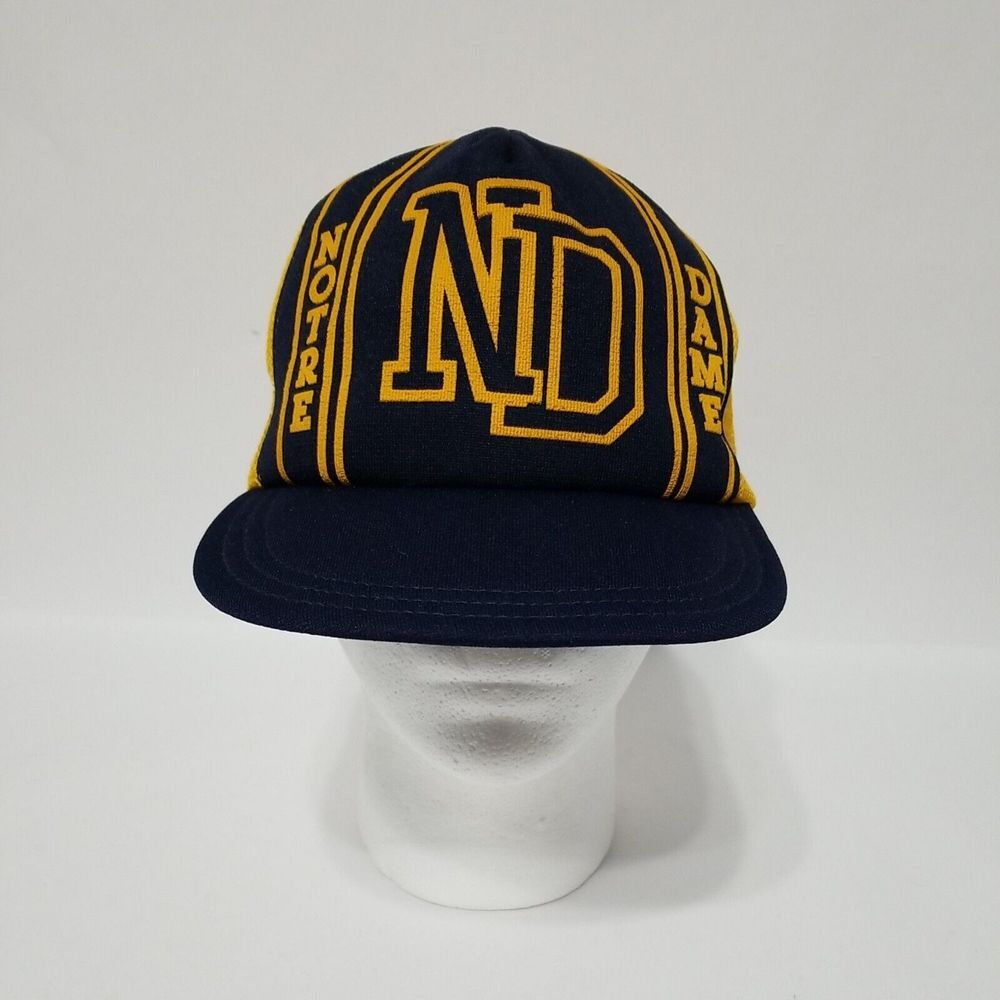 Notre Dame Mesh Snapback Trucker Hat Cap‎ Men's  Vintage New RARE